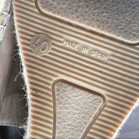 BROWNS shoes peep toe wedge espadrilles sling back sandals 40 - Picture 9 of 9